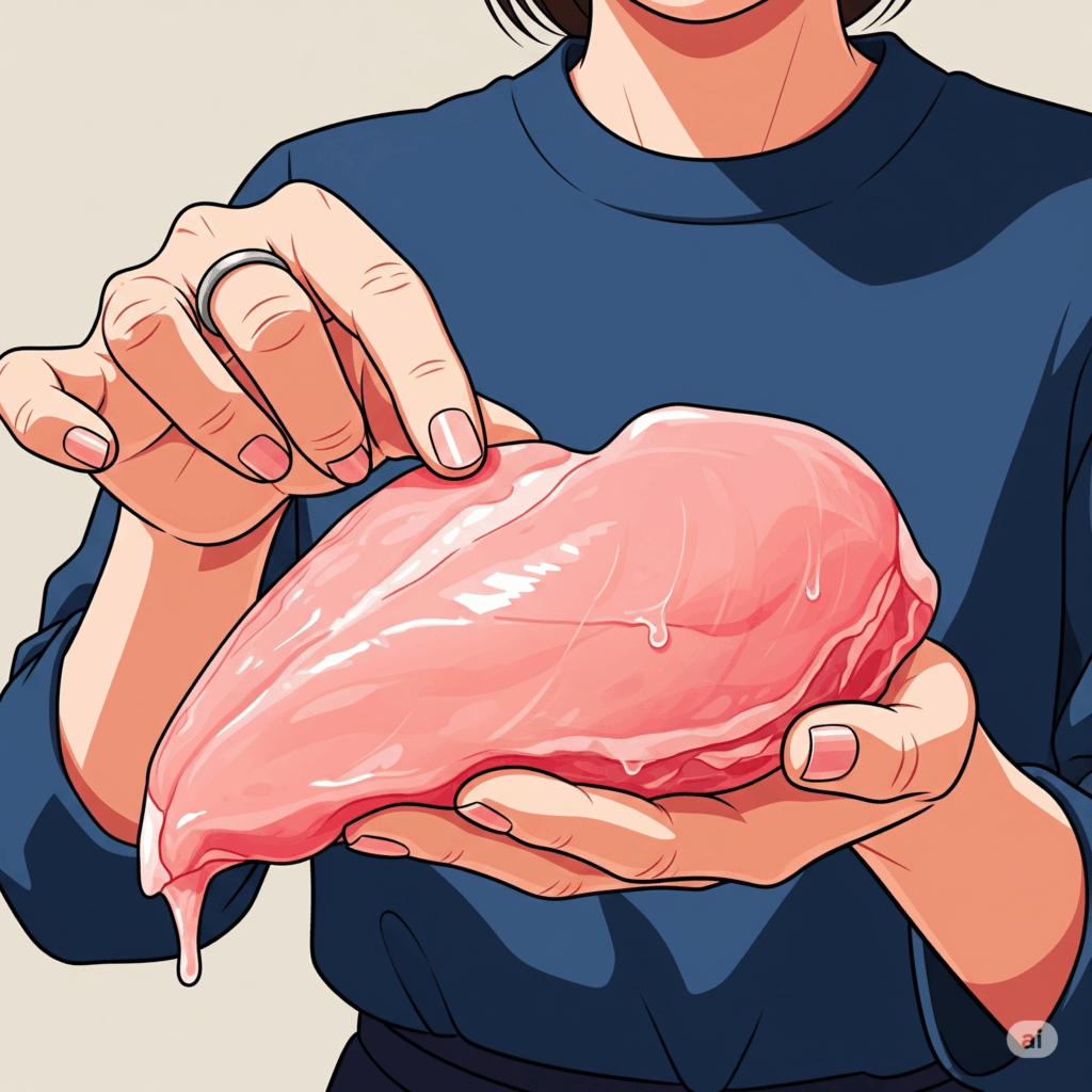 鶏むね肉の色とツヤを確認する