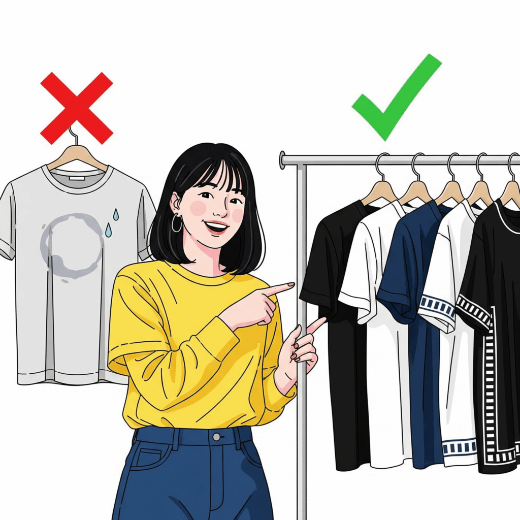 汗が染みても目立ちにくいTシャツのおすすめの選び方