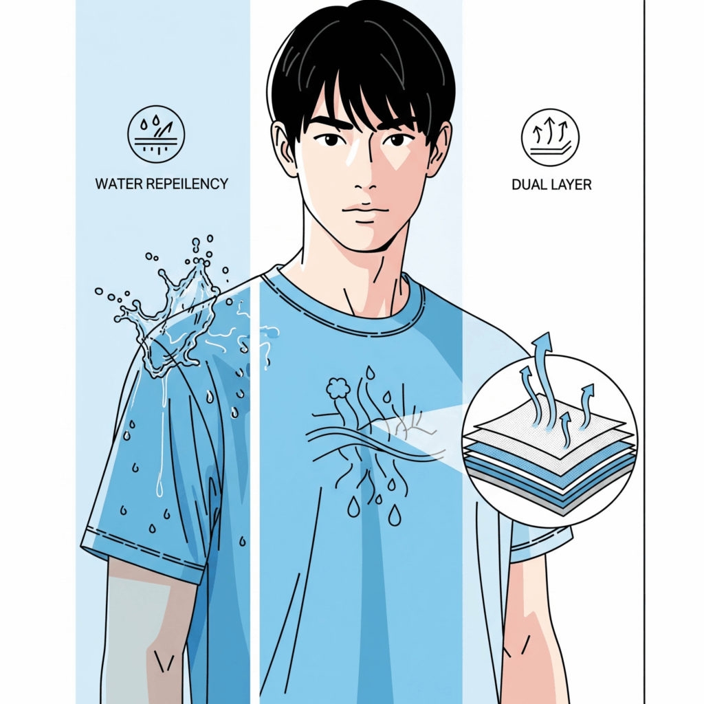 汗が染みても目立ちにくいTシャツのおすすめの選び方
