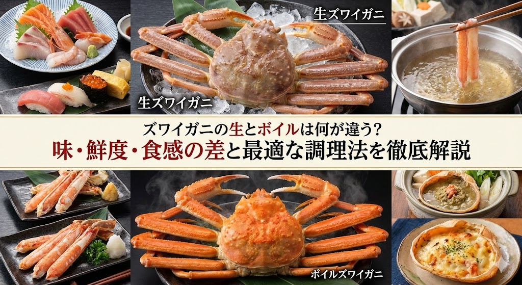 ズワイガニの生とボイルは何が違う？味・鮮度・食感の差と最適な調理法を徹底解説
