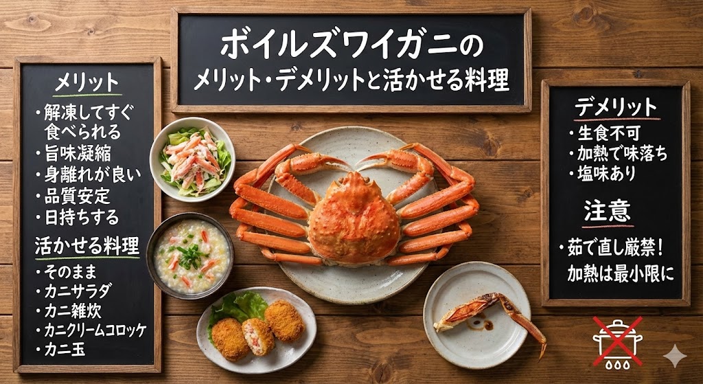 ボイルズワイガニのメリット・デメリットと活かせる料理