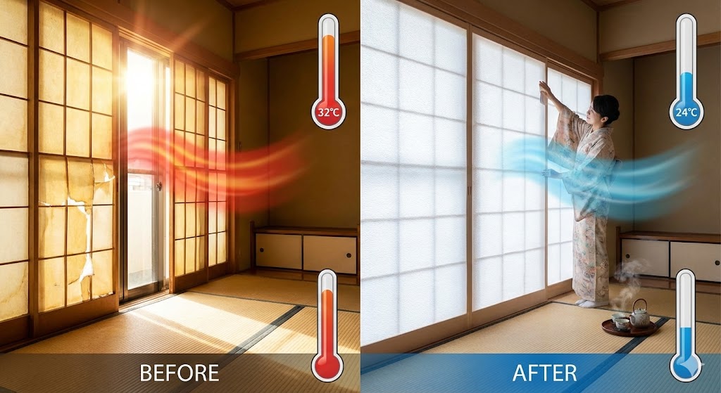 障子張替えで遮熱・断熱アップ！快適な和室の作り方