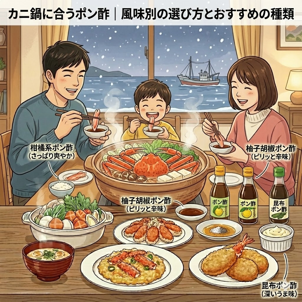 カニ鍋に合うポン酢｜風味別の選び方とおすすめの種類