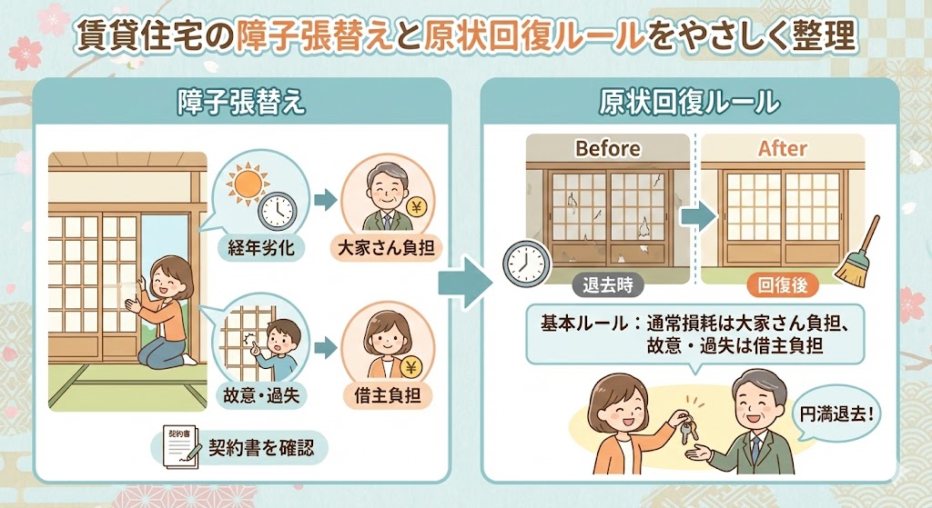 賃貸住宅の障子張替えと原状回復ルールをやさしく整理
