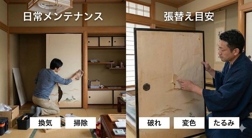襖を長持ちさせる日常メンテナンスと張替え目安をわかりやすく解説