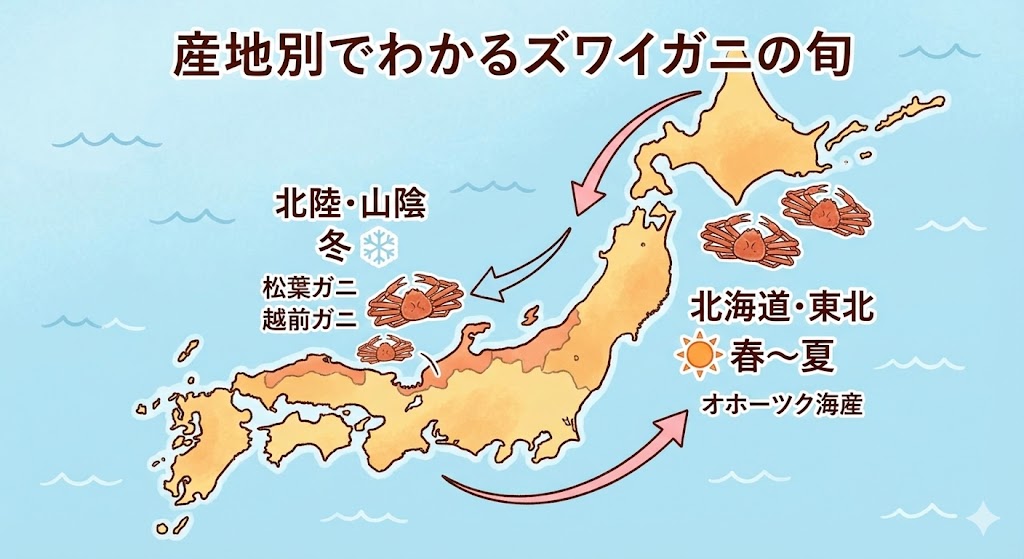 産地別でわかるズワイガニの旬｜地域ごとの味と特徴